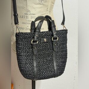 Helen Kaminski Black Braided Tote with Leather Straps
